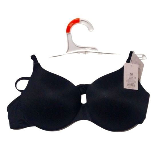 AUDEN Ebony Black Lightly Lined Demi Coverage Underwire Bra Size 36A New NWT - Picture 4 of 6